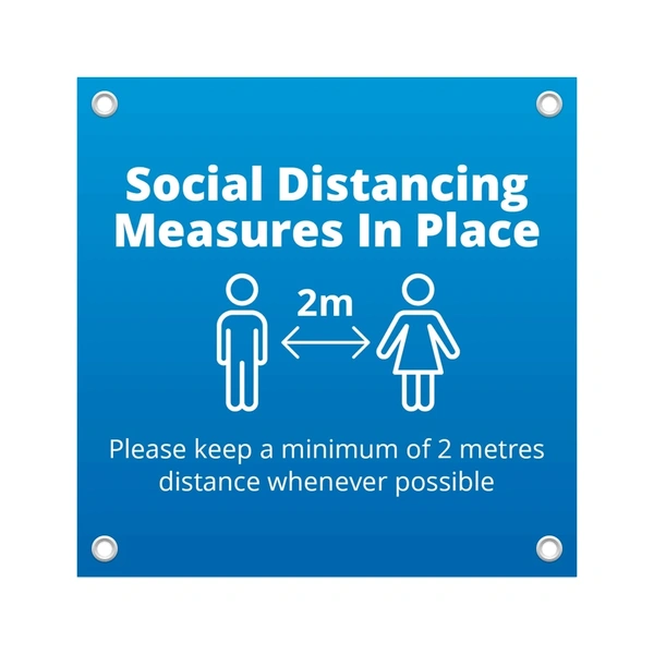 1x1 Social Distance Banner - Blue